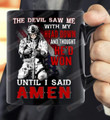 The Devil Saw Me With My Head Down And Thought He'D Won Mug Retired Army Coffee Mug 11-15oz Gift For Soldier In Fathers Day, Military Mug Gifts For Father, Grandpa, Husband In Independence Day