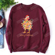 Merry Chickmas Crewneck Sweatshirt, Christmas Chicken Sweatshirt, Funny Christmas Shirt Gifts For Women Men, Chicken Lover Gifts, Xmas Gifts For Farmer