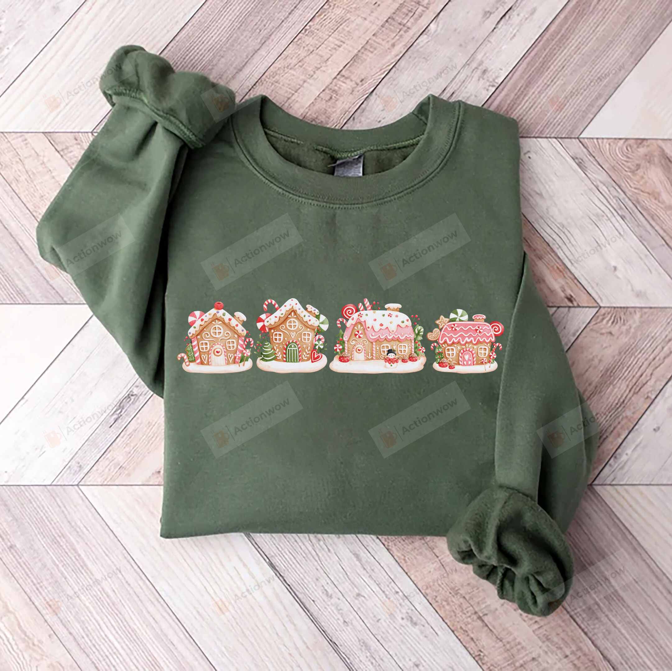 Gingerbread Christmas Sweaters For Women, Gingerbread House Christmas Sweatshirt For Women
