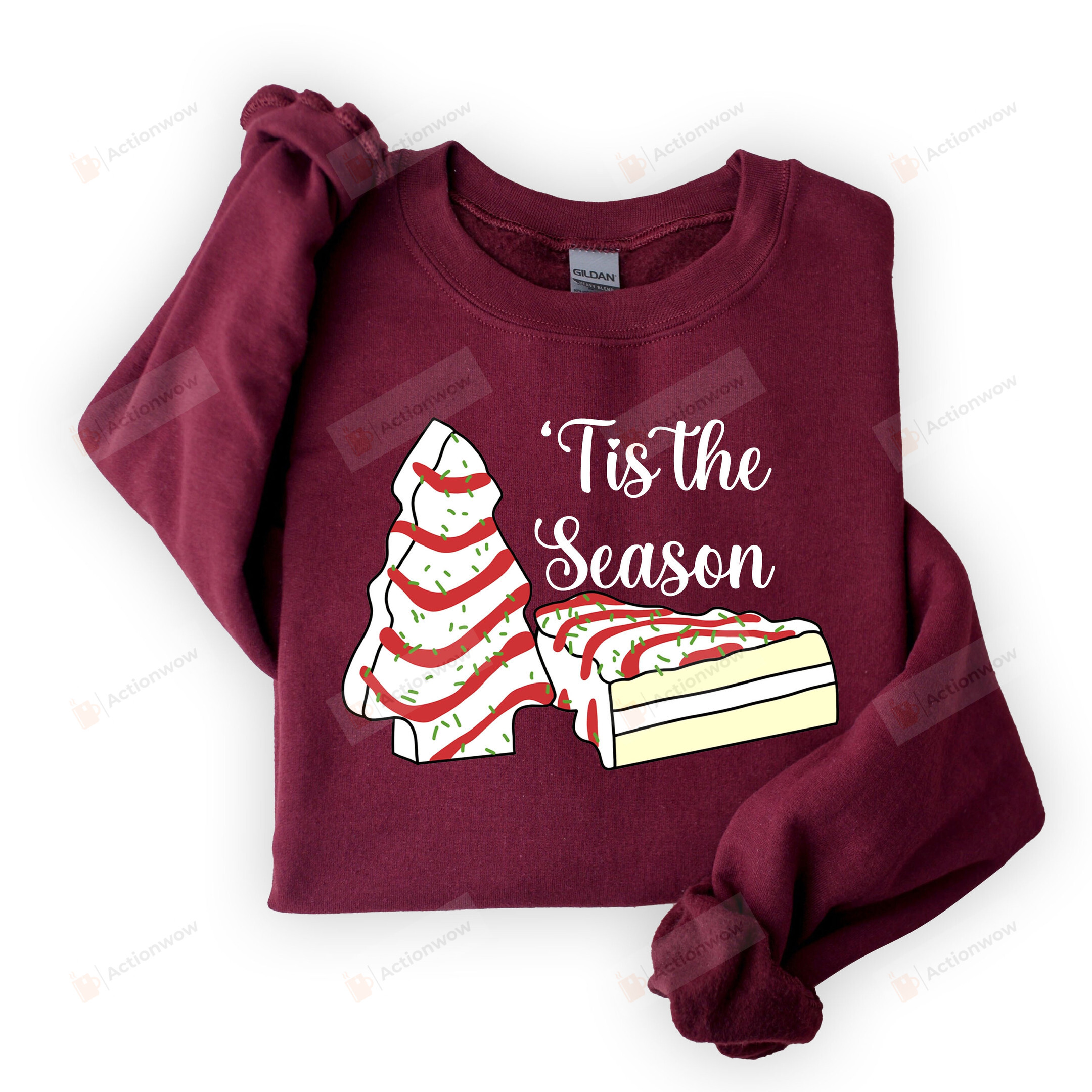 Tis The Season Sweatshirt, Christmas Cake Sweatshirt, Funny Christmas Sweatshirt For Women, Christmas Tree Cakes Sweatshirts