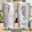 Personalized Seahorse Jewelry Style Christmas Gifts Tumbler Cup With Lid, Double Wall Vacuum Insulated Travel Coffee Mug, Custom Tumbler With Name, Insulated Stainless Steel Tumbler 20oz