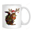 Christmas Squirrel Lights Hat Mug, Funny Merry Christmas Coffee Mug Squirrel Light Gifts For Men For Women