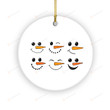 Cute Snowman Face Ornaments, Funny Christmas Ornaments Gift For Kids, Family Snowman Decoration