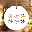 Cute Snowman Face Ornaments, Funny Christmas Ornaments Gift For Kids, Family Snowman Decoration