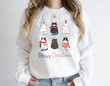 Meowy Christmas Sweatshirt, Christmas Cat Sweashirt, Funny Christmas Cat Shirt Gifts For Cat Lovers