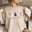 Meowy Christmas Sweatshirt, Meowy Catmas Sweater, Funny Christmas Cat Shirt Gifts For Cat Lovers