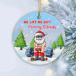 No Lift No Gift Santa Ornament, Merry Fitmas Santa Ornament, Christmas Gifts For Gymer Body Builder