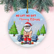 No Lift No Gift Santa Ornament, Merry Fitmas Santa Ornament, Christmas Gifts For Gymer Body Builder