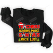 Teacher Always Makes Santa's Nice List Sweatshirt, Xmas Holiday Christmas Teacher Snow Santa Hat Shirt Gifts For Teacher Student