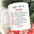 Sorry You're Leaving Coffee Mug, Farewell Gifts For Co-Worker Work Bestie, Colleague On Christmas, Good Bye Day Mugs