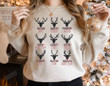 Santa’s Reindeer Cuts Of Meat Sweatshirt, Funny Adult Christmas Shirt Gifts For Family Friend, Deer Hunting Sweatshirt, Christmas Sweater