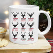 Santa’s Reindeer Cuts Of Meat Mug, Funny Adult Christmas Mug Gifts For Family Friend, Deer Hunting Coffee Mug, Christmas Cup, Xmas Gifts For Women Men