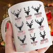 Santa’s Reindeer Cuts Of Meat Mug, Funny Adult Christmas Mug Gifts For Family Friend, Deer Hunting Coffee Mug, Christmas Cup, Xmas Gifts For Women Men