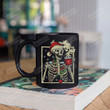 Funny Skeleton Coffee Christmas Mug, Dead Inside But Jolly Af Chirstmas Mug, Skeleton Drinking Coffee Mug For Christmas