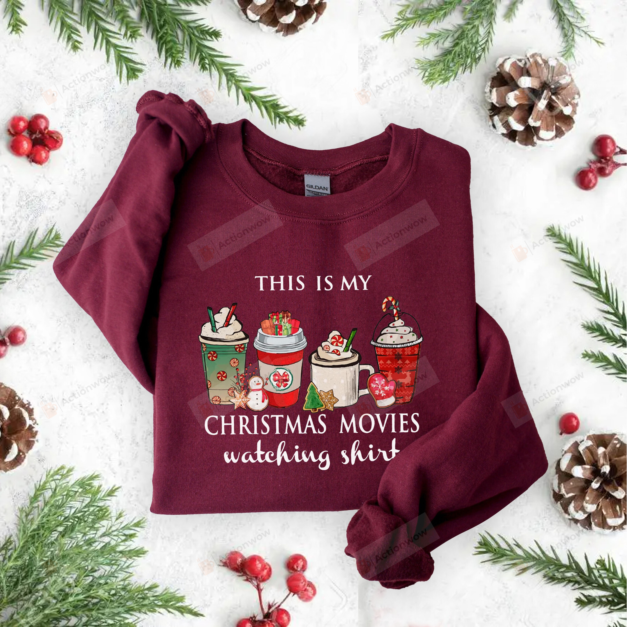 This Is My Christmas Movies Watching Sweatshirts, Christmas Coffee Sweater, Christmas Movies Shirt
