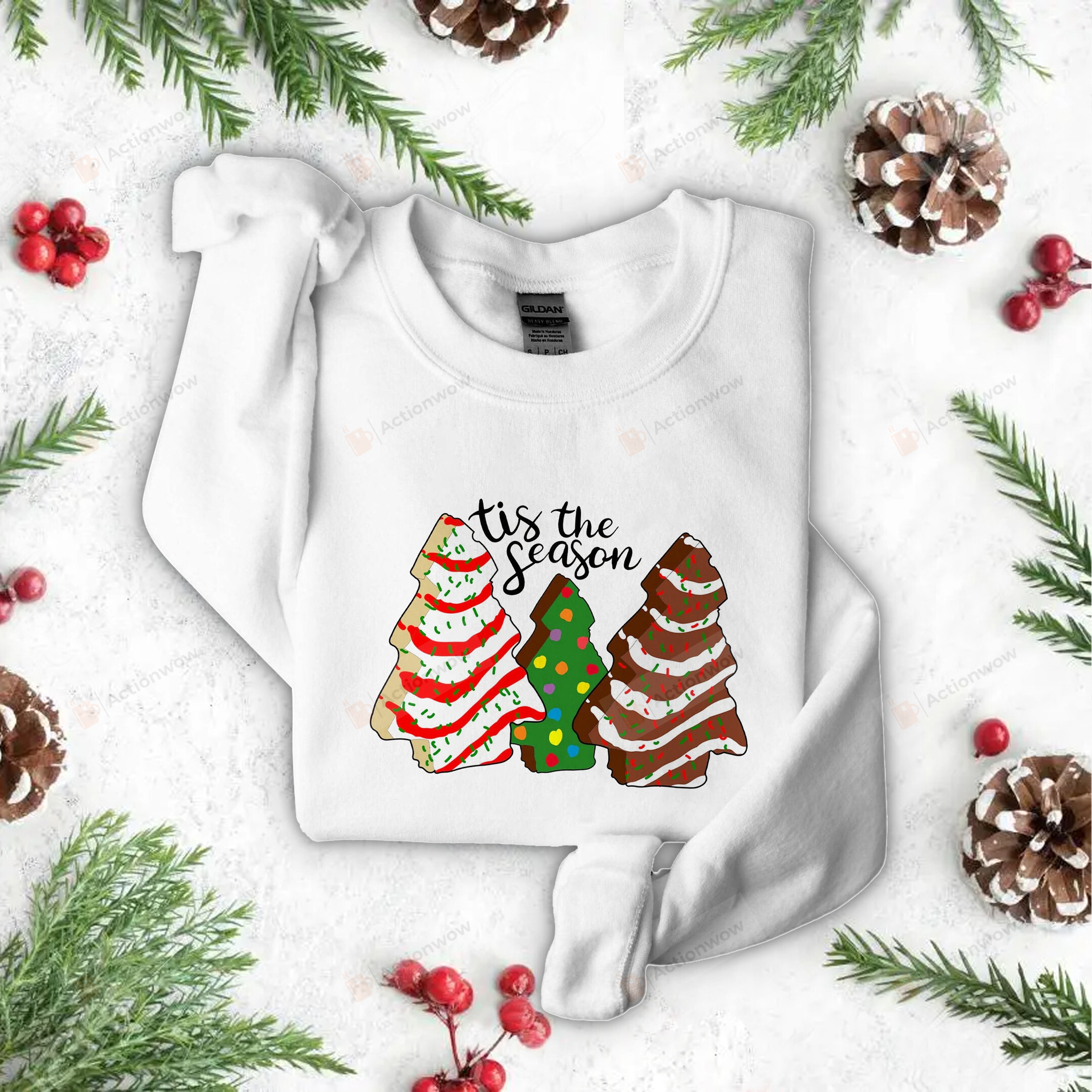 Funny Tis The Season Christmas Tree Cakes Sweatshirts, Christmas Sweatshirt For Women, Christmas Tis The Season Sweatshirt