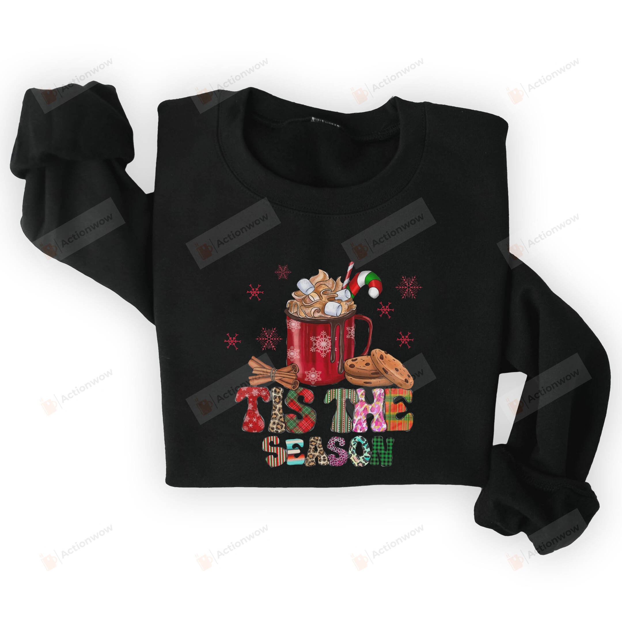 Christmas Tis The Season Sweatshirt, Hot Cocoa Sweatshirt, Christmas Sweatshirt For Women