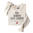 Mom Grandma Great-Grandma Sweatshirt, Pregnancy Announcement, Baby Reveal Shirt, Gifts For Mom Grandma On Birthday Christmas Mother's Day, Grandma Sweatshirt