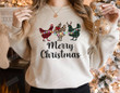 Merry Christmas Chicken Sweatshirt, Merry Chickmas Shirt, Buffalo Plaid Chicken Lover, Women Christmas Sweater, Cute Chicken In Santa Hat With Christmas Lights Shirt