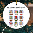 All I Want For Christmas Funny Dirty Ornaments, Vagina Vulva Christmas Tree Naughty Ornament For Men Him