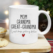 Mom Grandma Great-Grandma Mug, Pregnancy Announcement, Baby Reveal Mug, Gifts For Mom Grandma