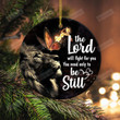 The Lord Will Fight For You And Need Only To Be Still Ornament, Lion Jesus Ornament, Christmas Gifts For Christian Jesus Lovers