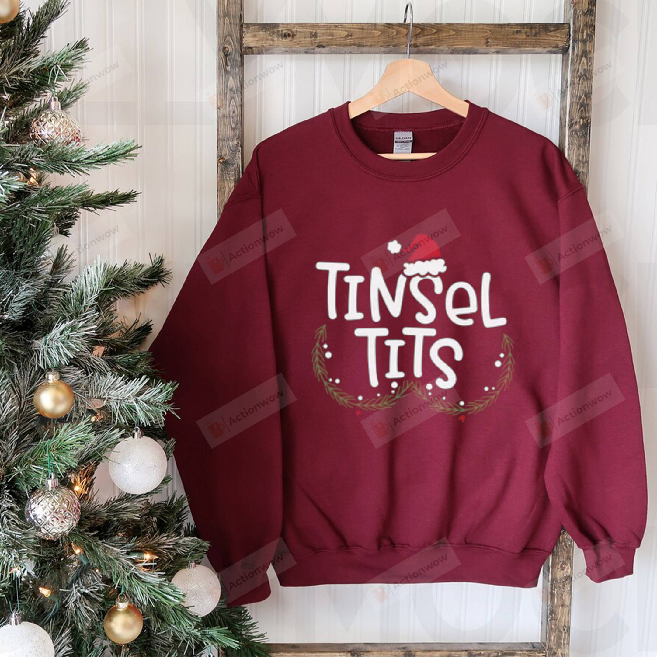 Tinsel Tits Jingle Balls Sweatshirt, Christmas Sweatshirt, Funny For Women, Holiday For Her, Family Christmas Sweatshirt
