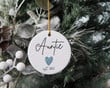 New Aunt Ornament First Christmas As Aunt Ornament 2022 First Christmas As Auntie Ornament Hanging Ornament Decoration Christmas Tree Decor Circle Heart Oval Star Ornament