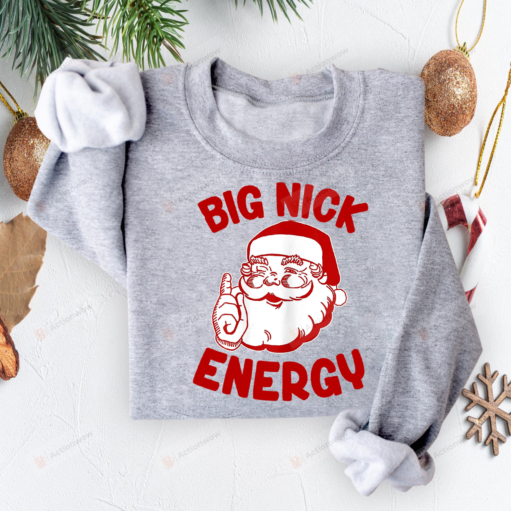 Big Nick Energy Santa Sweatshirt, Retro Santa Sweatshirt, Christmas Gifts For Mom Dad Best Friend