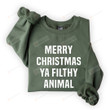 Merry Christmas Ya Filthy Animal Sweatshirt, Merry Christmas Sweater, Funny Christmas Shirt Gifts For Women