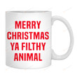 Merry Christmas Ya Filthy Animal Mug, Merry Christmas Mug, Funny Christmas Gifts For Women, Christmas Saying, Funny Christmas Cup Gifts For Family Friend