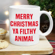 Merry Christmas Ya Filthy Animal Mug, Merry Christmas Mug, Funny Christmas Gifts For Women, Christmas Saying, Funny Christmas Cup Gifts For Family Friend