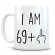 70th Birthday Mug, I'M 69 Plus Middle Finger Mug, Funny 70th Birthday Coffee Cup, 70th Birthday Gifts For Women Men, 70th Birthday Gifts For Mom, Grandma, Sister, Aunt, Friend