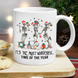 It's The Most Wonderful Time Of The Year Skeleton Dancing Christmas Mug, Skeleton Dance Coffee Mug