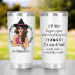 Personalized Witch I'm Not Sugar Spice Stainless Steel Tumbler Cup, I'm Sage And Hood Stainless Steel Tumbler Cup, Gifts For Halloween Witch Lover Tumbler