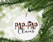 Leopard Pap-Pap Claus Ornament Red Buffalo Plaid Christmas Ceramic Ornament Pap-Pap Gifts