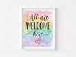 All Are Welcome Here Poster/Canvas Class Decor Back To School Decoration Inspiration Wall Art Gifts For Students Posters Motivational Wall Art Home Office Decor Classroom Decorations Welcome Gifts