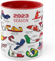 Formula 1 2023 Race Tracks With Country Flags Race Schedule Coffee Mug, Formula 1 Racing Mug For Friends Birthday Christmas Gift 11oz 15oz