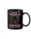 Portuguese Water Dog Underestimate Old Woman With A Dog Mug Gifts For Dog Mom, Dog Dad , Dog Lover, Birthday, Thanksgiving Anniversary Ceramic Coffee 11-15 Oz