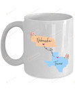 Nebraska Texas Coffee Mug Long Distance Mug State To State Mug Gifts For Him Her Husband Wife