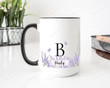 Custom Mother's Day Initial Name Coffee Mug For Woman, Monogram Ceramic - Cute Birthday Gift For Mom, Unique Friend Wedding Gift For Her