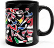 Formula 1 Race Tracks With Country Flags Coffee Mug, Formula 1 Racing Mug For Friends Birthday Christmas Gift 11oz 15oz - Merge (Style #1)