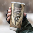 Personalized Raccoon Tumbler Wooden Style Raccoons Stuck Inside Tree Stainless Steel Tumbler Cup