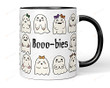 Booo-Bies Cute Ghost With Boob Funny Mug Spooky Gifts For Him Her Woman Men Ghost Lover On Halloween Thanksgiving Autumn Birthday Christmas Breast Cancer AwarenessMonth 11- 15 Oz Accent Coffee Mug
