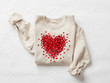 Valentine Heart Sweatshirt For Women, Love Couples Gifts For Girlfriend Boyfriend, Retro Hearts Gifts For Him For Her On Valentines Day