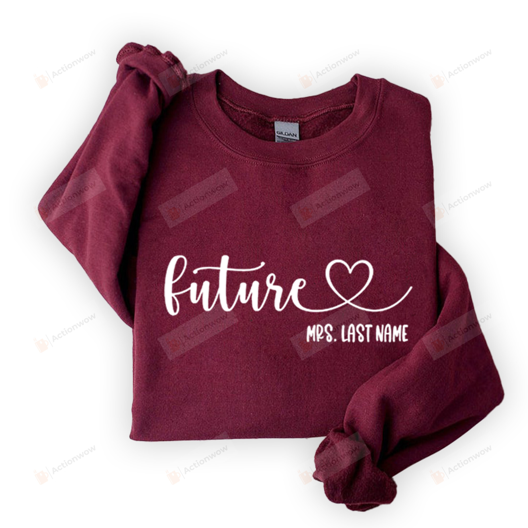 Custom Future Mrs Sweatshirt, Mrs Last Name Valentines Shirt, Bride Personalized