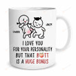 Personalized Valentine I Love You Mug, Naughty Couple Mug, Valentines Day Gifts