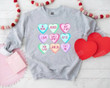 Candy Hearts Valentines Sweatshirt, Valentines Sweatshirt, Kids Valentines Day Tshirt