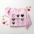Valentines Hearts Sweatshirt, Cute Valentine Sweatshirt, Teacher Valentine Sweatshirt