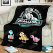 Dinosaur Dad Blanket Don't Mess With Papasaurus You'll Get Jurasskicked Blanket Gifts For Daddy Papa Grandpa Gift From Daughters Sons Kids Custom Name Blanket For Fathers Day